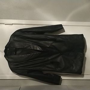 Preston & York Genuine Black Leather Coat